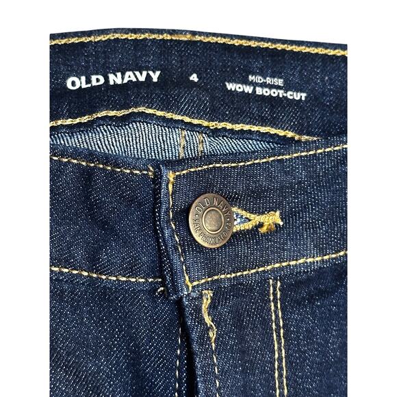 Old Navy Wow Boot-Cut Jeans Size 4 Mid-Rise Dark Wash NWT Women’s Denim - Picture 7 of 7